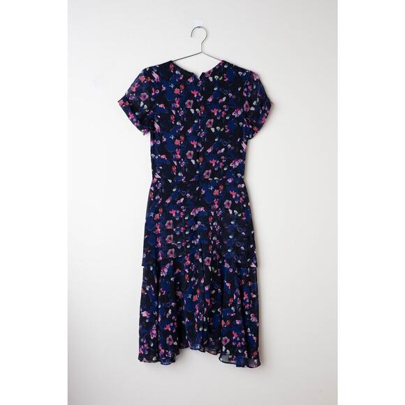 Jason Wu x RTR Navy Floral Ruched Dress - Size 4 - Picture 3 of 7
